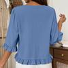 Women's Short-sleeved Round-neck Color Tops Loose European And American Lace Sleeves Shirt