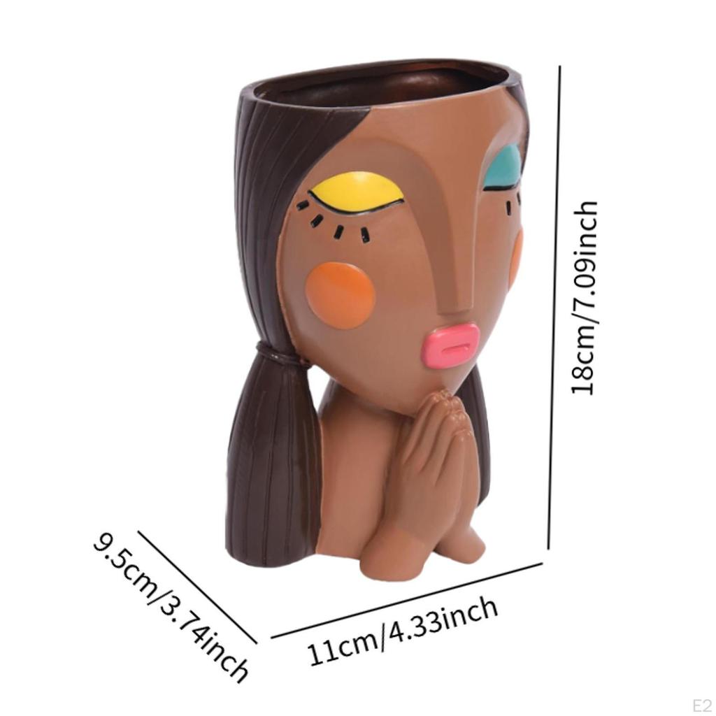 Donica na twarz głowy kwiatu Dziewczyna Doniczka na rośliny na zewnątrz Biuro na zewnątrz