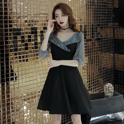 Black Petite A-Line Evening Dress: Elegant, Sexy, and Sophisticated
