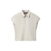White Simple Polo Solid Color Comfortable T-Shirt Women Tops F11W633107FGY