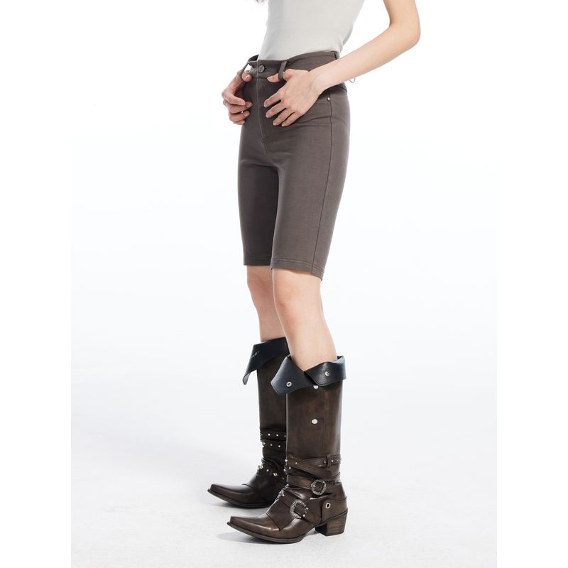 Silm High Waist Hip Lifting Stretch Cycling Leisure Shorts