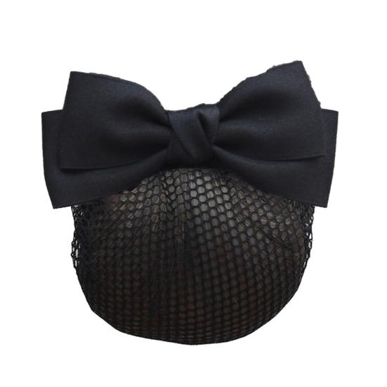 Hair Clip Satin Bowknot Decor Hair Net Bank Worker Hair Clip Versatile Hair Decoration Hair Accessory