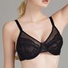 Large Size Bra French Sexy Lace Underwear Women's Ultra-thin Mesh Gathered Bra Customization