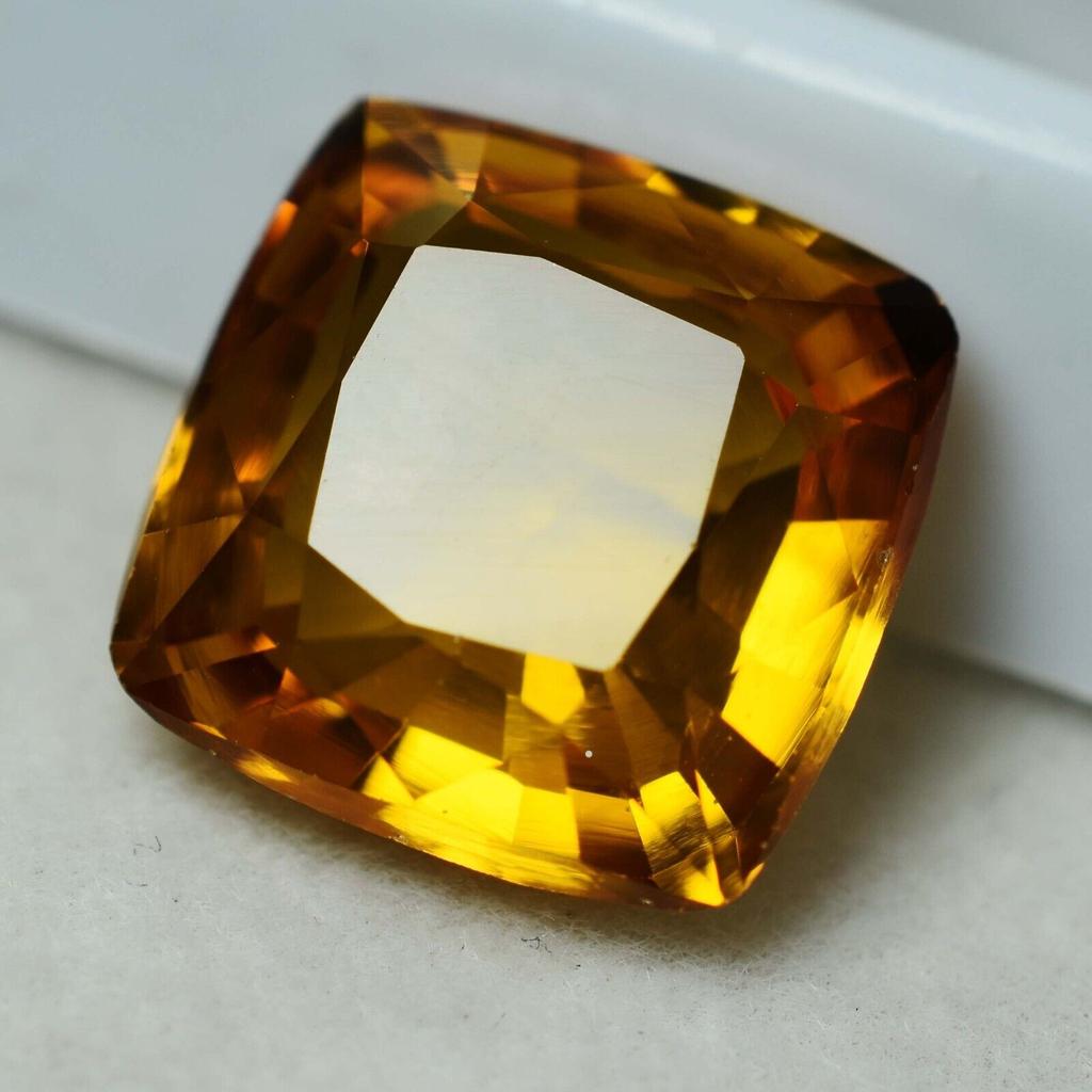 AAA+ NATURAL Yellow SAPPHIRE Square Shape 8.86 Ct CERTIFIED Rare Loose Gemstone