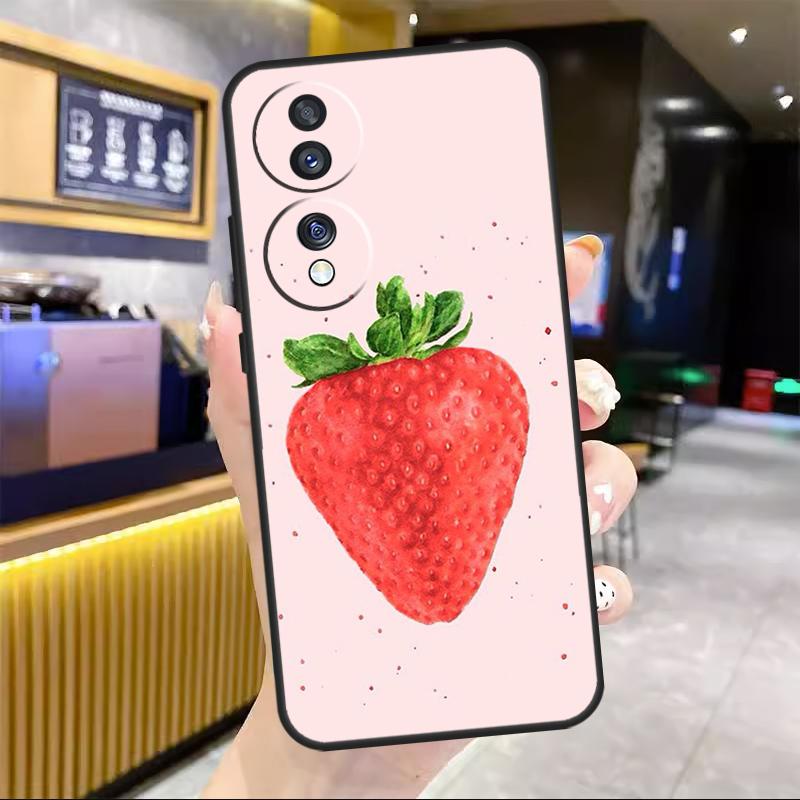Strawberry Red Cover For Honor Magic 4 Lite Magic 5 Pro X6a X7a X8 X9a Honor 8X 9X 10 50 70 90 Lite Case