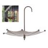 Mangiatoia per Uccelli a Forma di Ombrello, Vasca per Uccelli in Metallo per Decorazione Giardino, Facile da Pulire, Protezione dalle Intemperie, Materiale in Ferro
