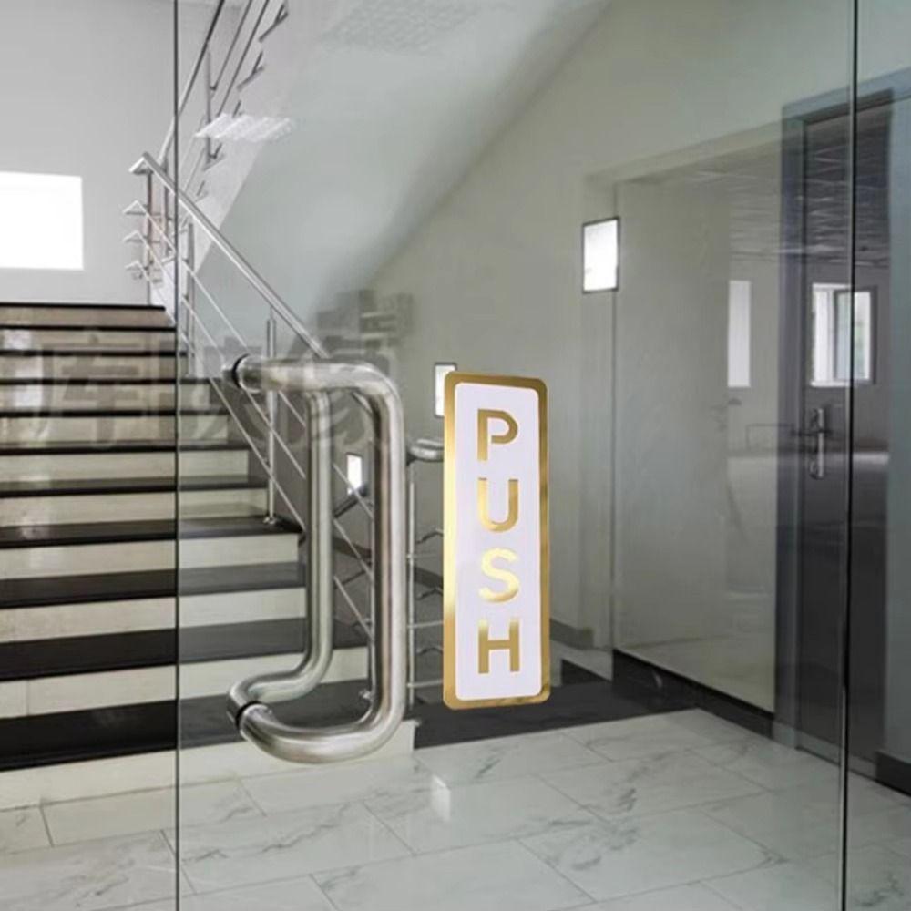 2Pcs Creative Sliding Door Logo Acrylic Push Pull Door Sign Home Decoration
