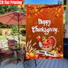2D Flat, 2D Flat,1pc Thanksgiving And Fall Harvest Themed with Turkey Print Design Courtyard Flag - Double-Sided Garden Flag, Yard Decoration, Outdoor