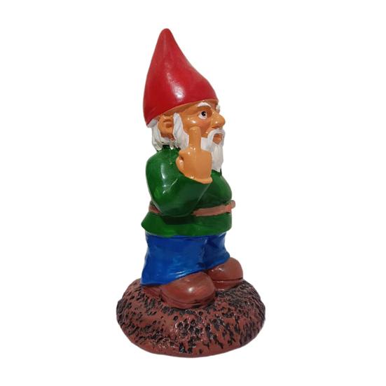 Middle Finger Gnome Statue, Resin Garden Gnomes Ornament, Funny Gnome Holding Wine Bottle Decor for Stress Relief Indoor Outdoor Gag Gift