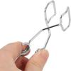 Clește Argintiu Laboratoare 14,5 cm Lungime cu Prinderi pentru Degete Durabil Clește pentru Tuburi de Test Experiment de Laborator