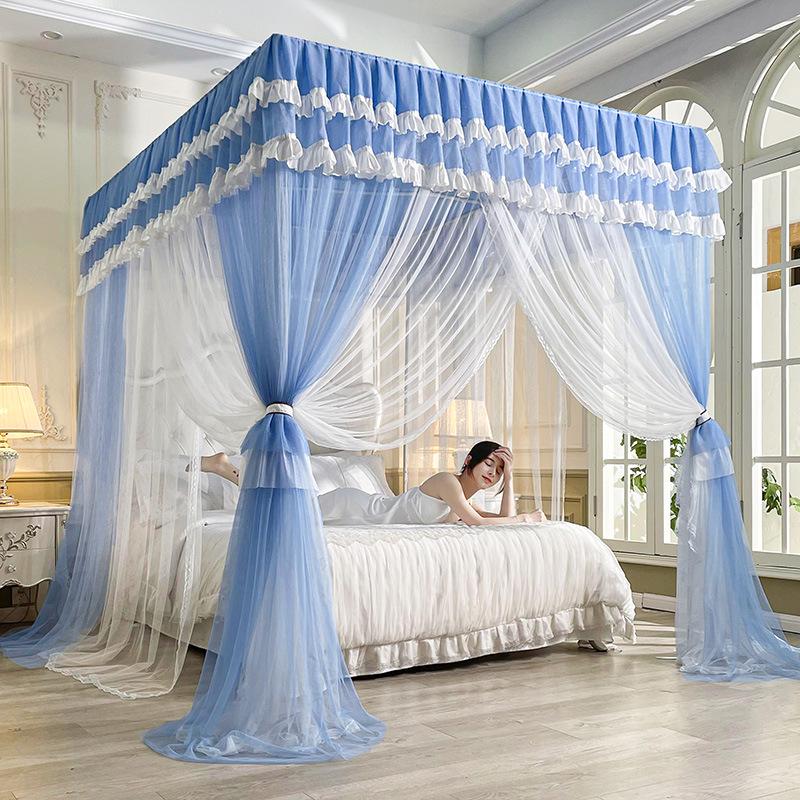 2024 Floor-Standing Double-Layer Palace Style Blackout Princess Mosquito Net with Three Doors