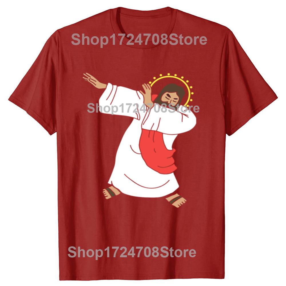 Lustiges Dabbing Jesus Klassisches Grafik-T-Shirt für Herren Damen Mode Lässiges T-Shirt 100% Baumwolle Locker Übergröße Weihnachts-T-Shirt