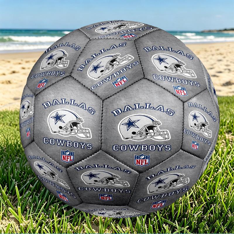 Dallas Cowboys Print Size 5 Soccer Ball, PU Wear Resistant Football for Match Training and Daily Practice, Birthday Gift for Soccer Fans