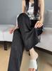 Women's High Waist Ice Silk Wide Leg Pants - Summer Sun Protection, Acetate Satin, Jacquard Design