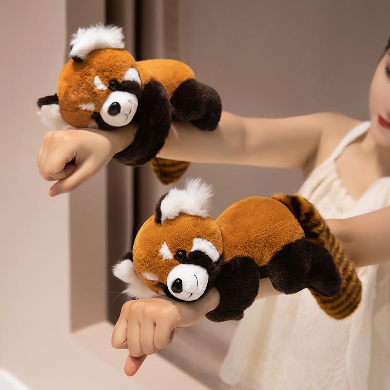 Hochlandkuh Roter Panda Plüschrucksäcke Niedliche Panda-Plüschtiere Kawaii Klatschring Armband Halloween Geburtstagsgeschenke