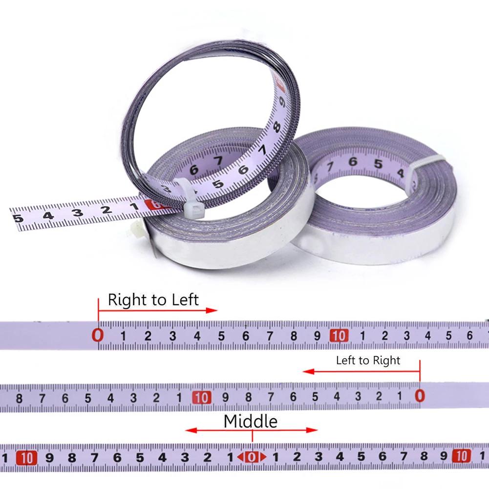 Self-Adhesive Measuring Tape Workbench Ruler 1 2 3 5 Meters Adhesive Backed Tape Measure Metric Scale Rust-Proof Ruler
