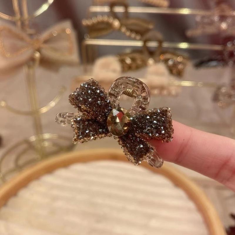 2PCS Rhinestones Bowknot Hair Clip for Women Girl Special Event and Casual Wear Enhancing Outfit Hair Styling Hair Claw