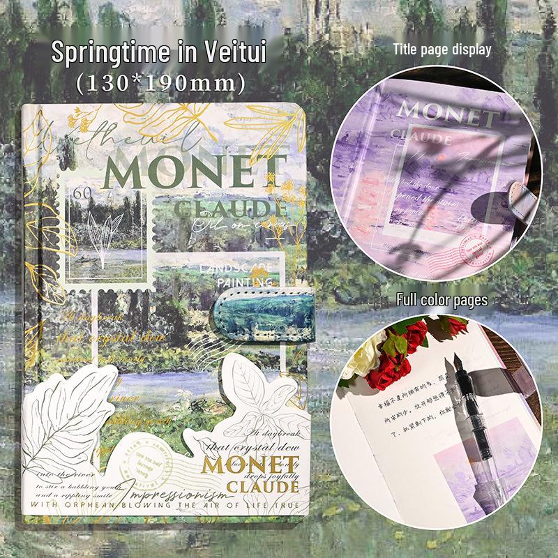 Monet Oil Painting Retro Girl's Hardcover Journal & Planner