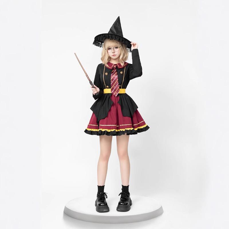 Harry Potter Costume Adult Children Halloween Cloak Academy Wind Magic Witch Princess Lolita Dress
