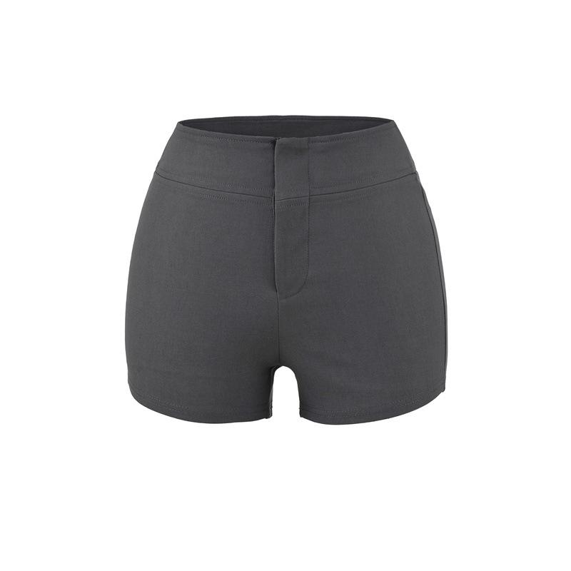 Women s Khaki High-Waisted Slim Fit Stretchy Summer Shorts Large