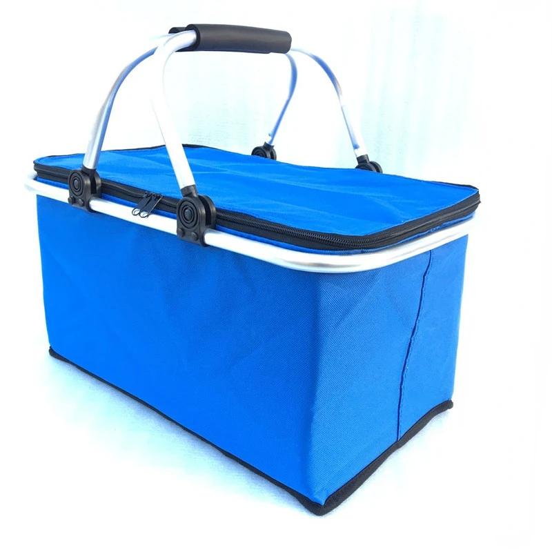 Car Oxford Outdoor Picnic Insulation Storage Basket Refrigerated Food Delivery Box Folding Shopping Basket Trunk Storage Box