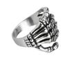 Vintage Stainless Steel Skull Hand Five Finger Skeleton Ring For Women