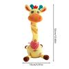 Dancing Talking Giraffe Plush Toy, Rechargeable Musical Educational Doll with Lights, Interactive Baby Gift for Travel Party