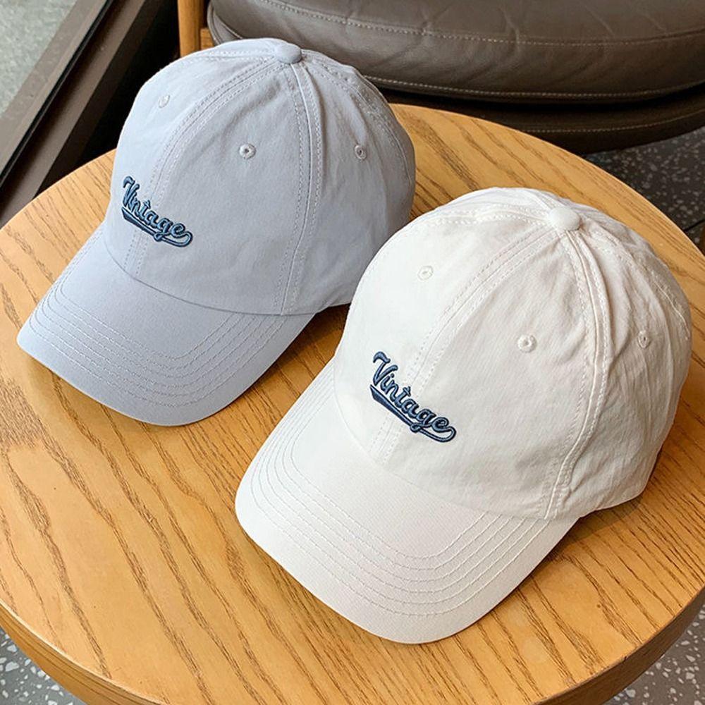 Cotton Outdoor Sun Hat Sun Protection Peaked Cap Adjustable Embroidery Letter Baseball Cap  Sports