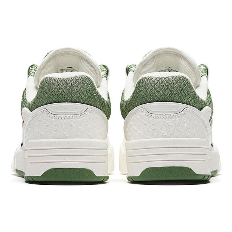 New Anta AOJIE Slip Resistant Cushioning Low Top Skateboard Shoes Men's White Green 112338040S-2