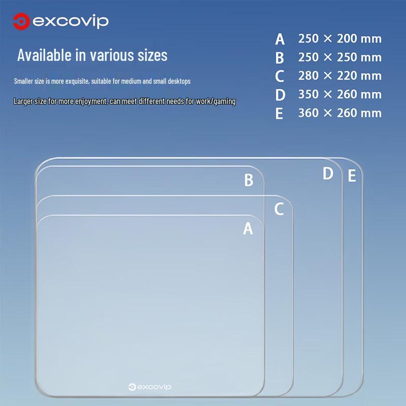 EXCO Transparent Glass Gaming Mouse Pad