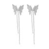 Elegant Butterfly Tassel Earrings with Full Diamond Design - Women’s High-End Fashion Jewelry