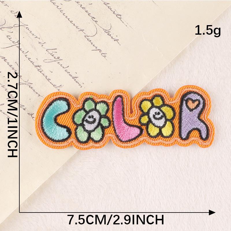 DIY Cartoon Badge Embroidery Patch with English Letters