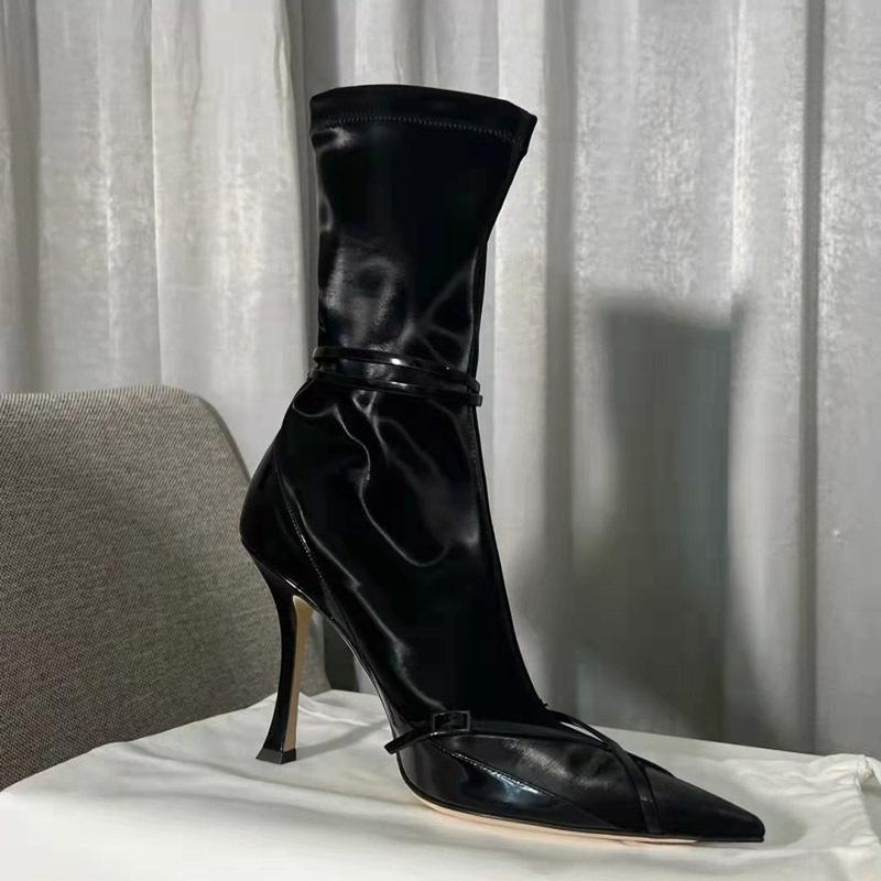Absolutely!! Look Good~~ Royal Sister Fan Da Mimi Has the Same High-heeled Boots, Thin Heels, European and American Pointed Heads