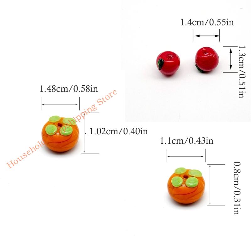 10/20/30Pcs Fruit Glass Beads For Handmade Art Craft Friendship Bracelets 85AD