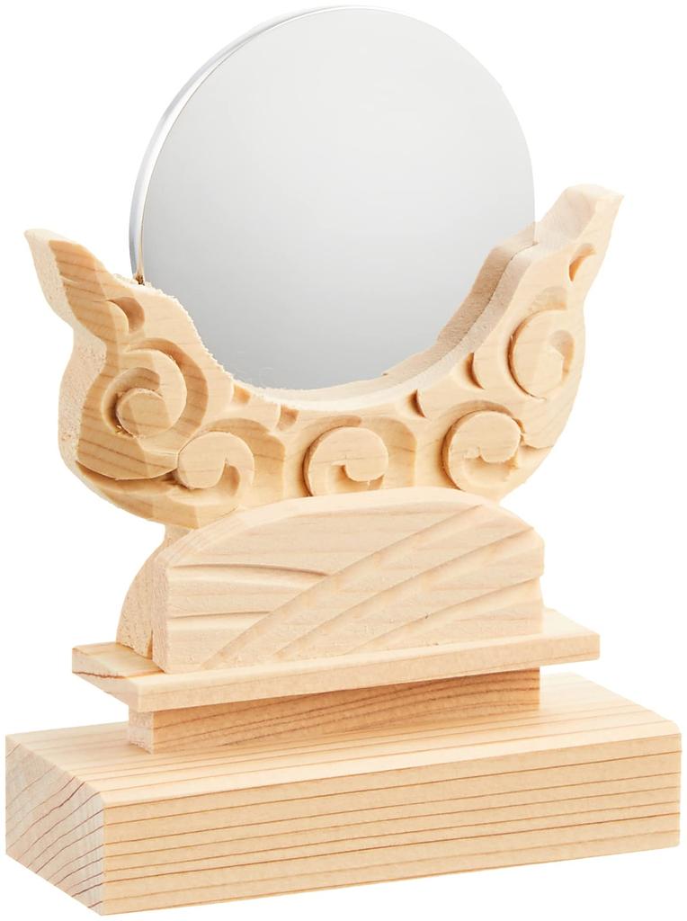 Shinto Shrine Village Shinto Mirror, Kiso Hinoki, 1.5 Inches