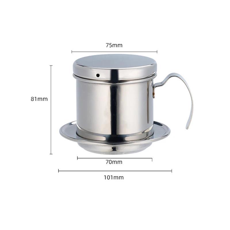 Vietnamese Coffee Drip Filter Stainless Steel Pour Over Coffee Dripper Portable Coffee Making Hand Pot Cup for Outdoor Camping