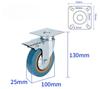 4 stk 100 mm svingbare gummihjul, 600 kg kapasitet, kraftig med bremser