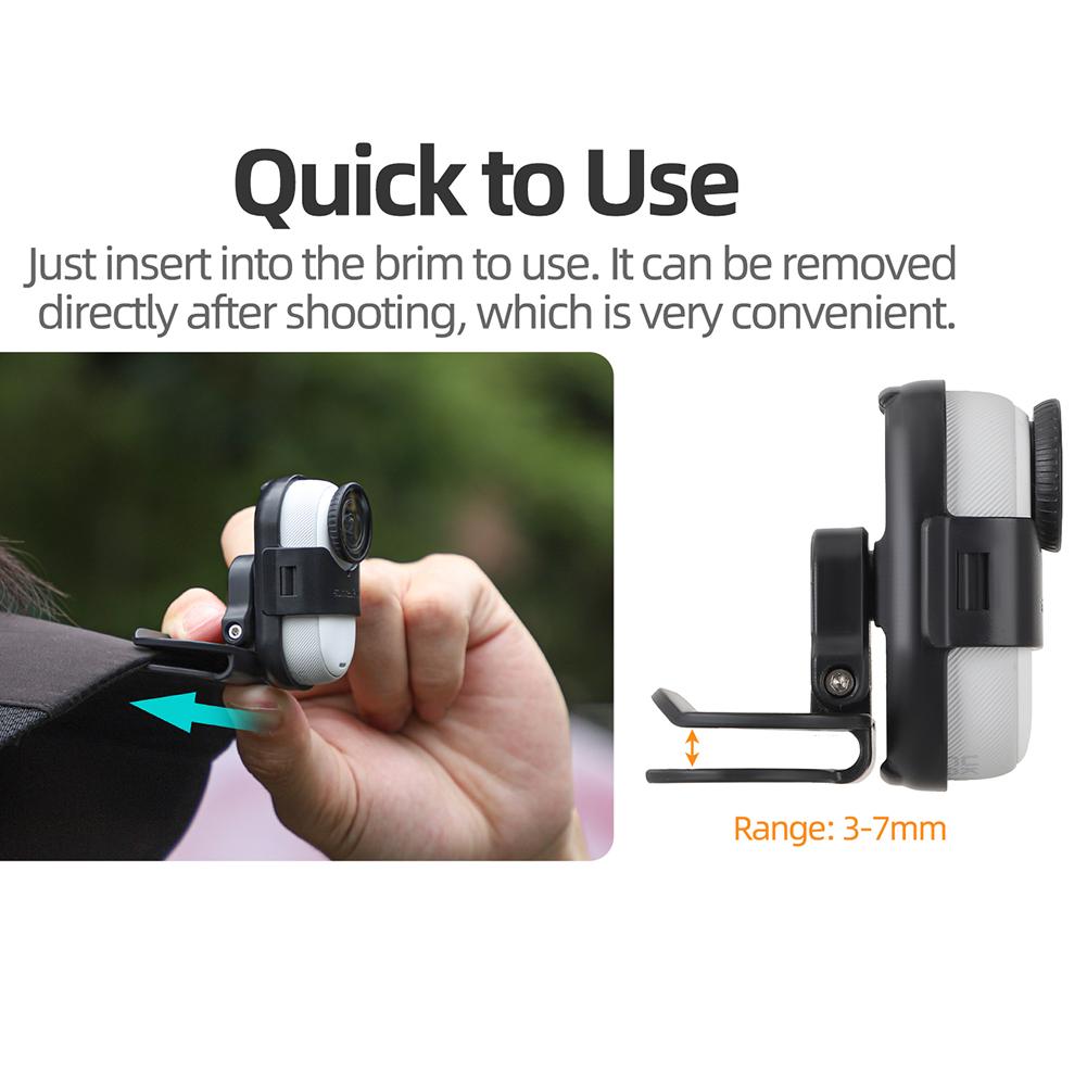 Brim Clip 360 Degree Fixed Mount Clamp Camera Cap Holder for Insta360 GO 3/GO 3S Camera Accessories