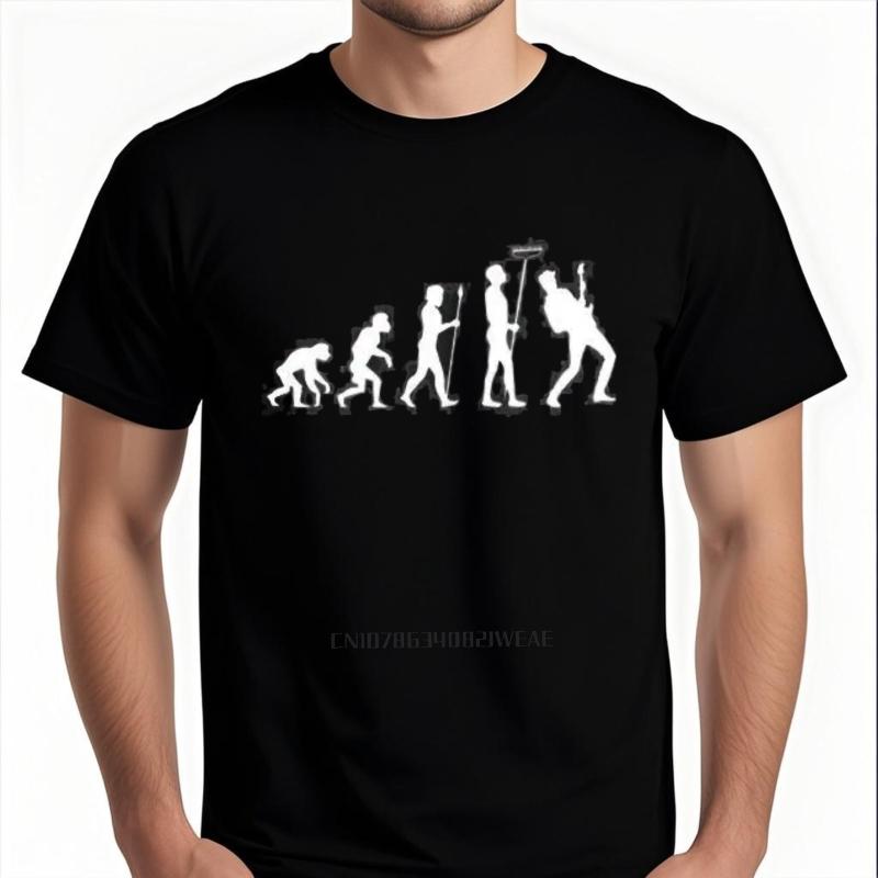 Men's Cotton T-Shirt Evolution Of Rocker Funny Modal Round Neck Summer Brand Casual Short Sleev