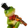 Small Outdoor Garden Decor Micro Landscape Ornament, Mini Frog Violin Playing Statue, Durable Resin Waterproof Sculptures Hand-Painted Figurines, for