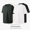 Men's Japanese Style 310g Heavy Cotton Loose T-Shirt - Solid Color, Round Neck, Short Sleeves