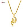 European American Versatile Personalized Necklace Men's Stainless Steel Trendy Creative Design Mermaid Moon Titanium Accessories