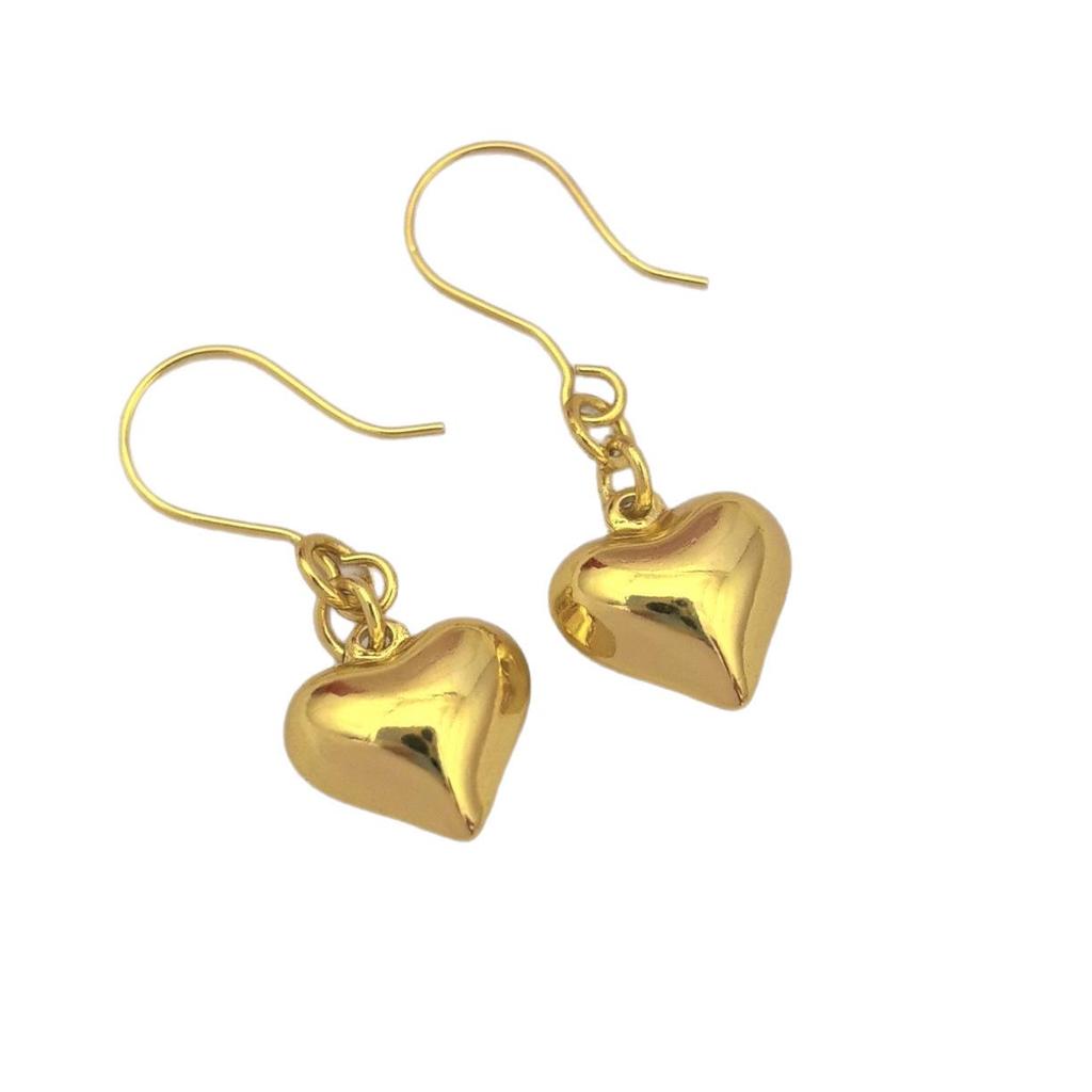 2024 Trend Hollow Heart Brass Gold Earrings: Elegant, Light Luxury Design for Autumn/Winter