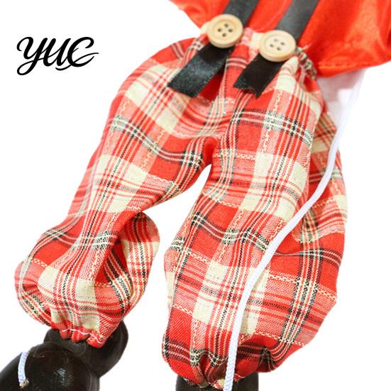 Classic Storytelling Puppet Wooden Clown Marionette Toy, Vintage Pull String with Movable Interactive Limbs, Handcrafted Theatre Toy for Kids