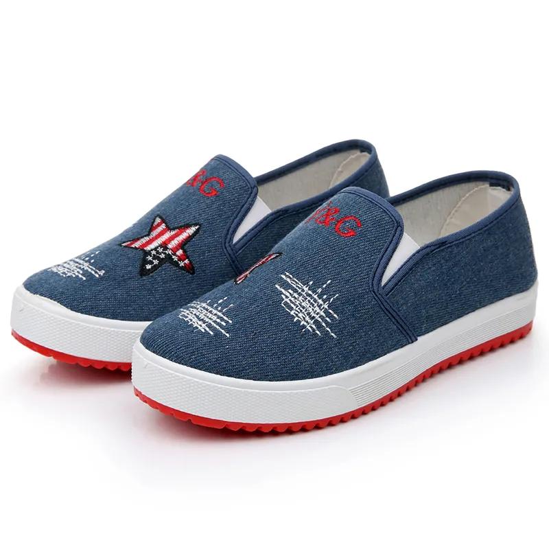 Chaussures plates en toile classiques à bout rond de haute qualité antidérapantes pour étudiant école dame décontracté doux zapatos de mujer ga134