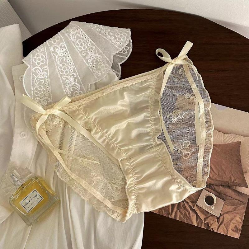 Satin-Spitzenunterwäsche für Mädchen, Pure Desire, sexy, bequeme Maulbeerseide, Dreieck-Schritthose für Damen