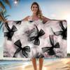 Princess Black Pink Bow Beach Towel Oversized Super Absorbent Microfiber High-Definition Digital Print for Pool Beach Bath
