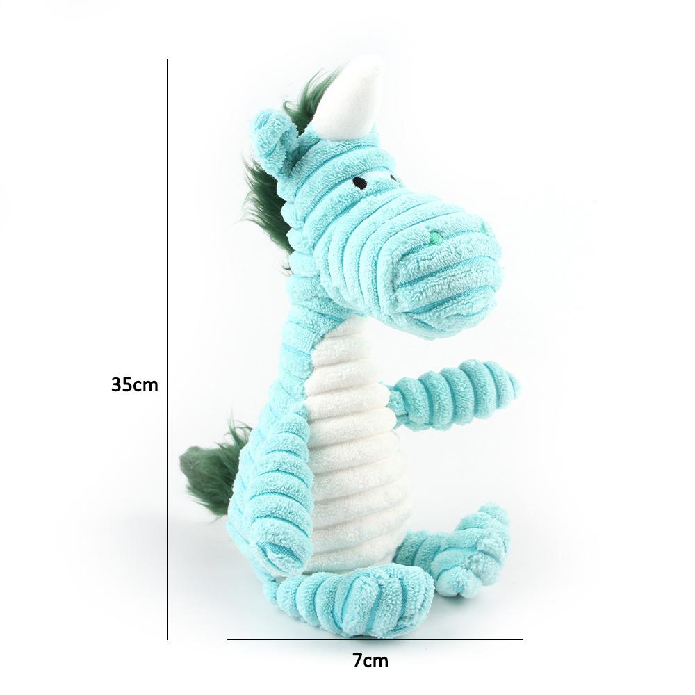 Plush Dog Toy Animals Shape Bite Resistant Squeaky Toys Corduroy Dog Toys for Small Large Dogs Puppy Pets Training Accessories