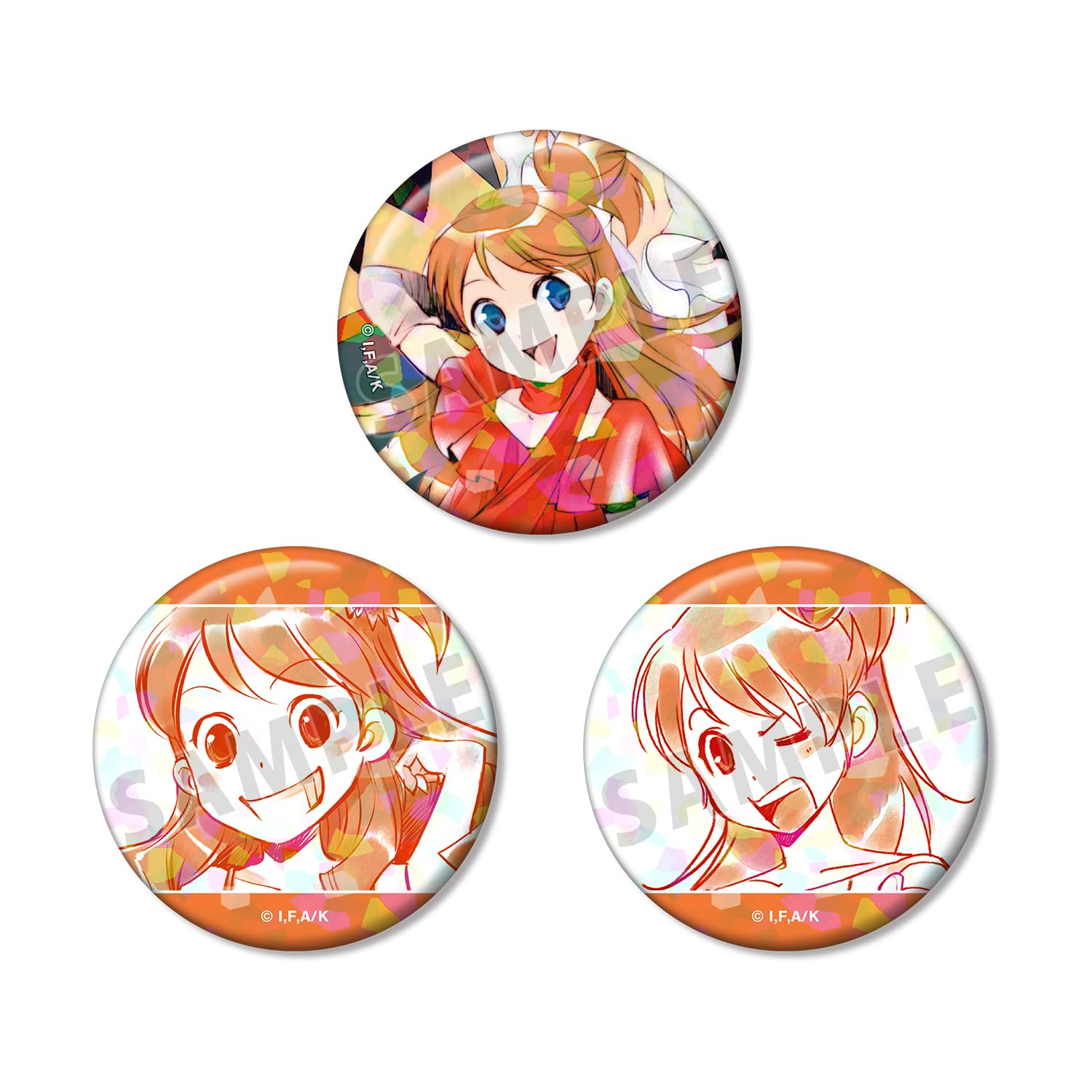 

Black Witch Megu Shion Holographic Can Badge Set of 3 Passes!!