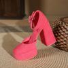 Barbie High Heels Women's 2025 Spring and Autumn Waterproof Table Single Shoes Thick Heel Retro Princess Girl French Mary Jane Shoes